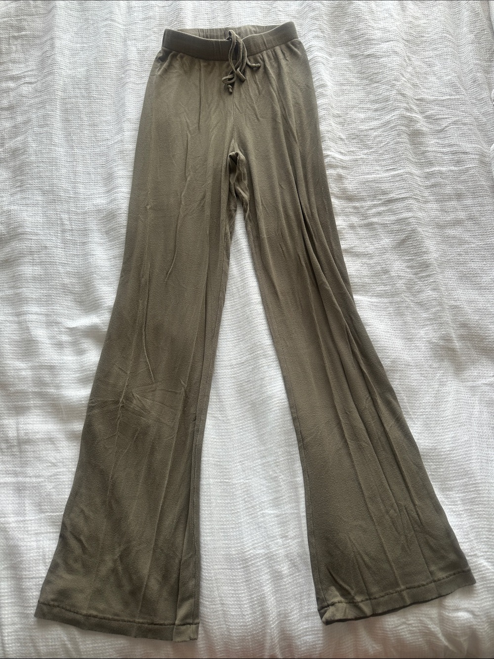 SKIMS Olive Green Wide-Leg Drawstring Lounge Pants